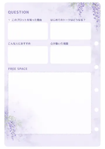 推しプロット紹介カード テンプレート3（藤の花）の2枚目