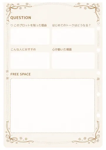 推しプロット紹介カード テンプレート38（ミルクティーベージュ）の2枚目