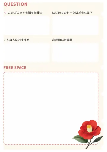 推しプロット紹介カード テンプレート39（椿）の2枚目