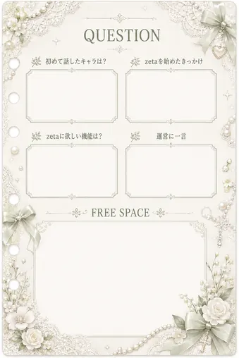 zetaの自己紹介カード テンプレート14（ホワイトグリーン）の2枚目
