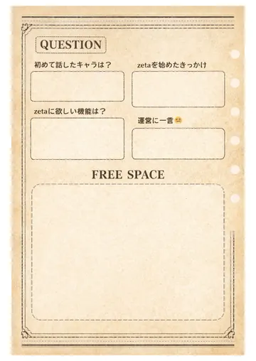zetaの自己紹介カード テンプレート62（古新聞）の2枚目