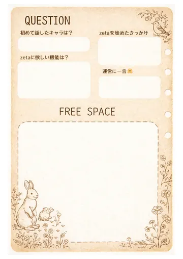 zetaの自己紹介カード テンプレート85（絵本のページ）の2枚目