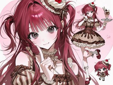 女性キャラ・衣装・外見の生成例 4